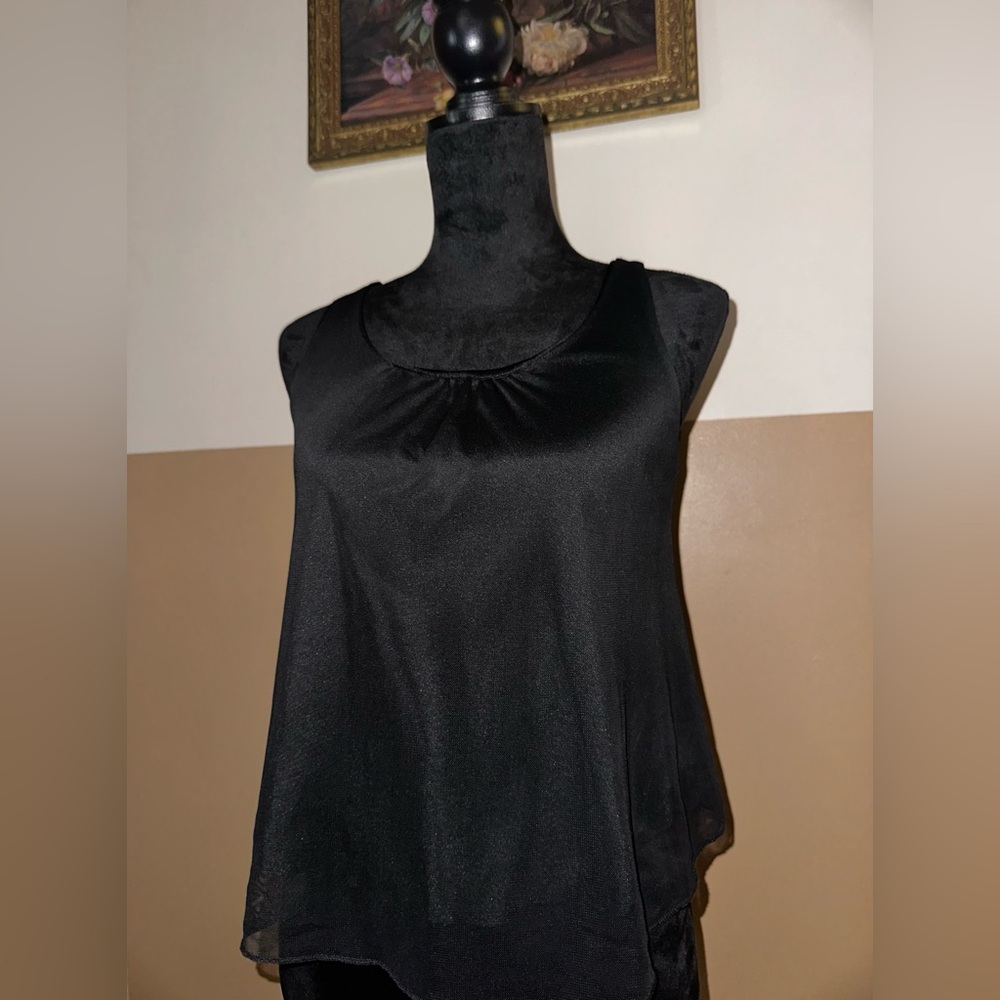 Divided Black Relaxed Top